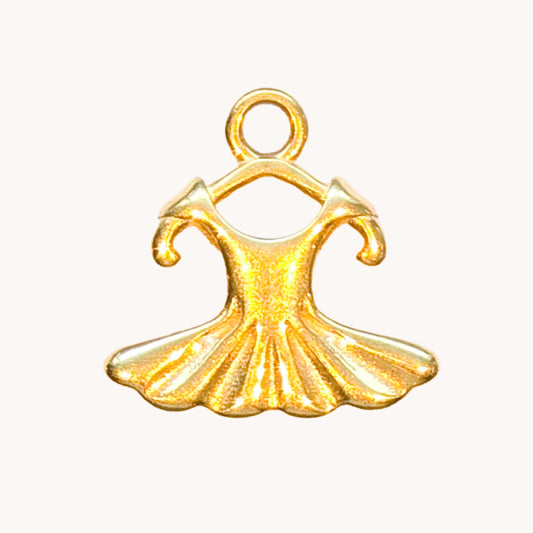 Gold Ballet Dress Charm