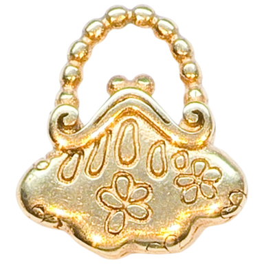 Gold Beaded Purse Charm