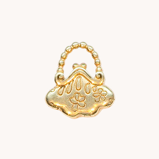 Gold Beaded Purse Charm