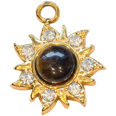 Gold Black Sun Charm