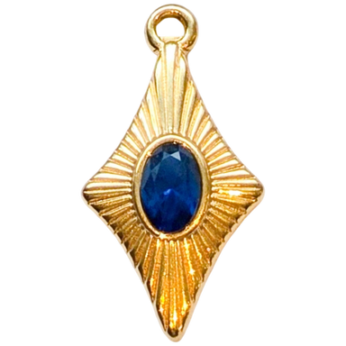 Gold Blue Gem Kite Charm