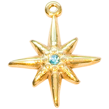 Gold Blue Star Charm