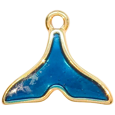 Gold Blue Whale Tail Charm