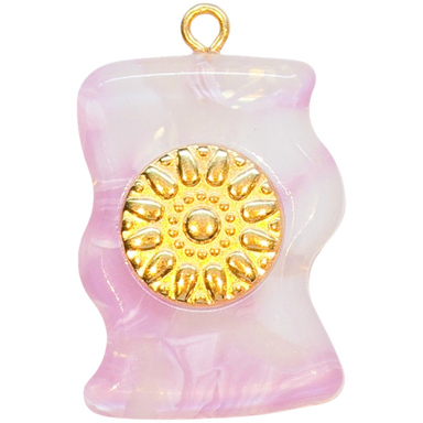 Gold Blush Marble Wave Charm