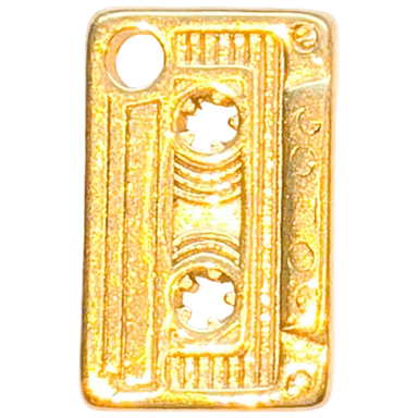 Gold Cassette Tape Charm