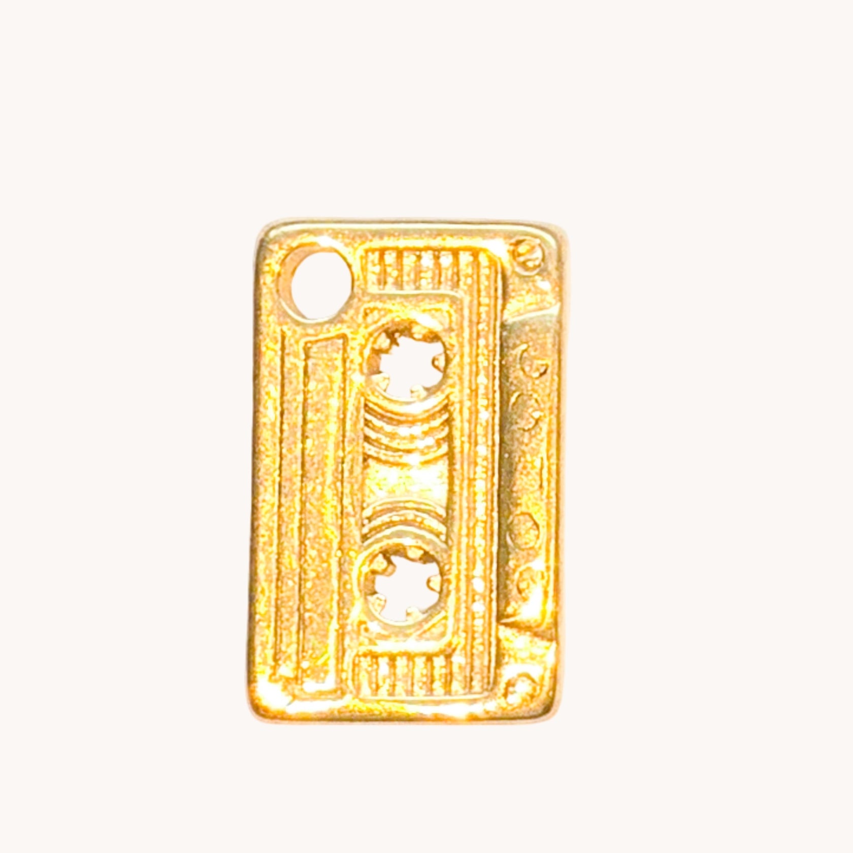 Gold Cassette Tape Charm