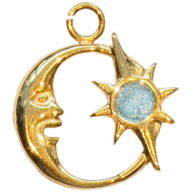 Gold Celestial Moon Sun Charm