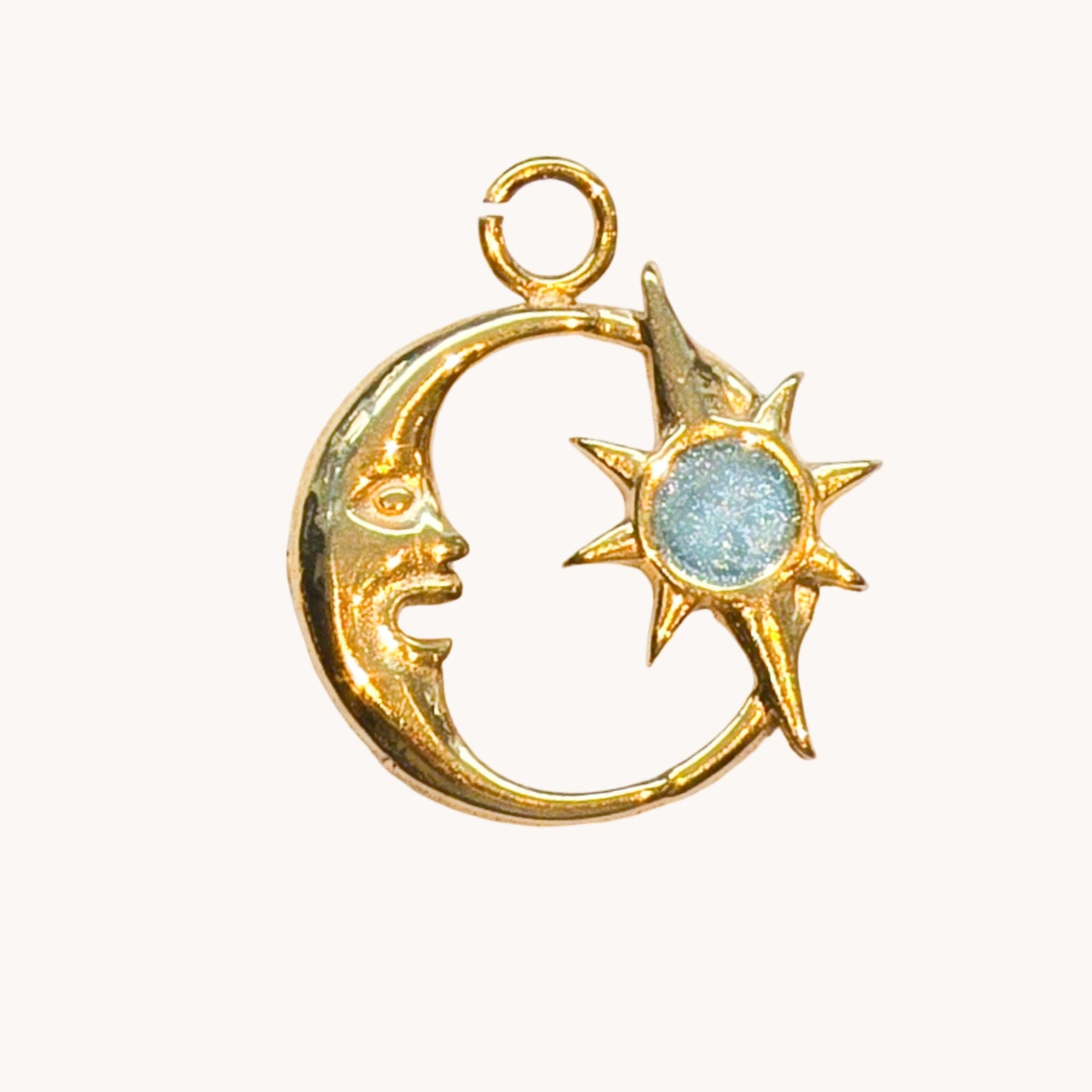 Gold Celestial Moon Sun Charm