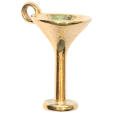 Gold Champagne Coupe Charm