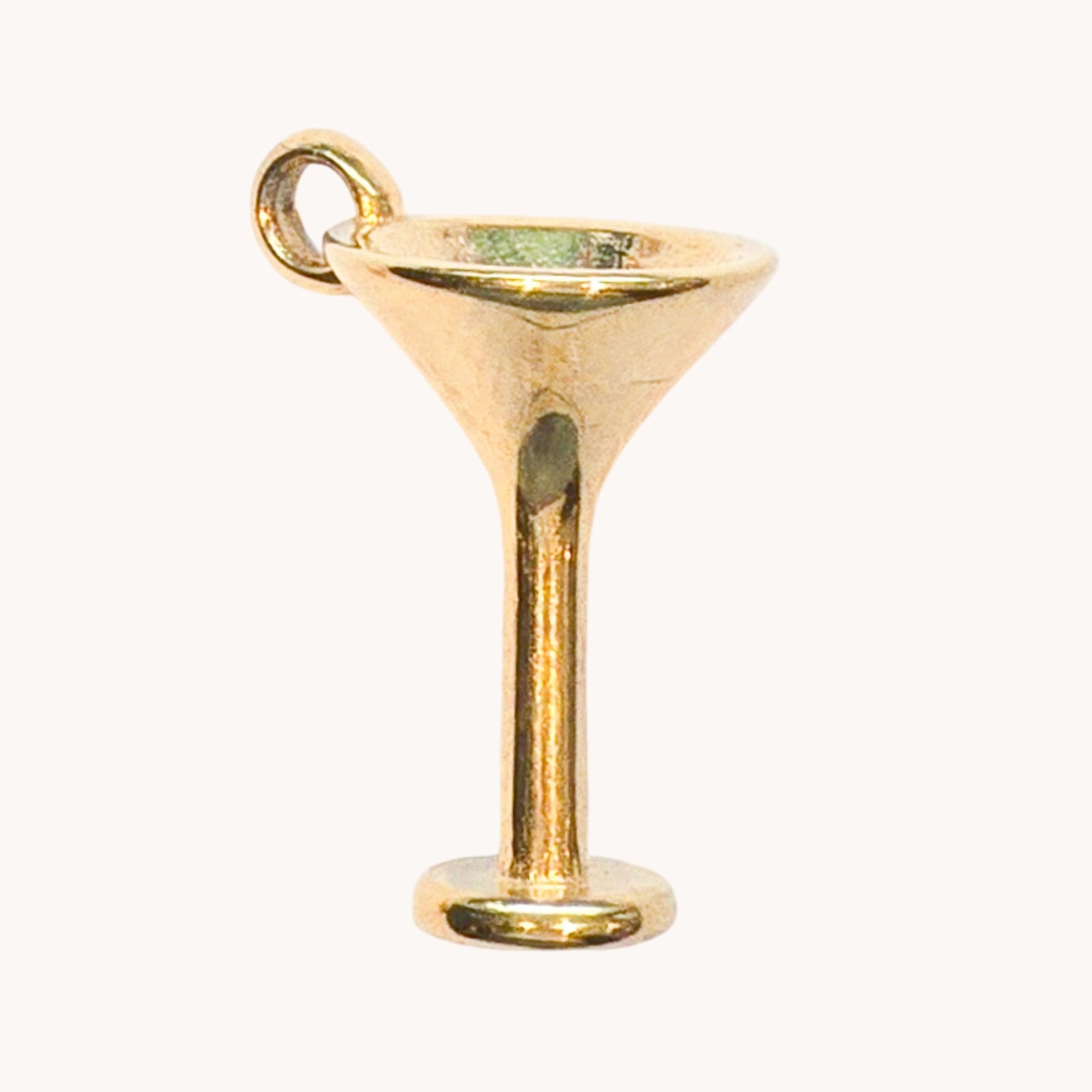 Gold Champagne Coupe Charm