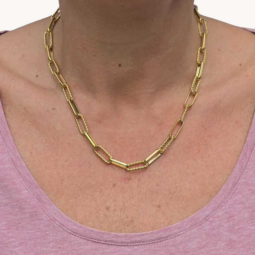 Gold Chunky Paperclip Chain Necklace