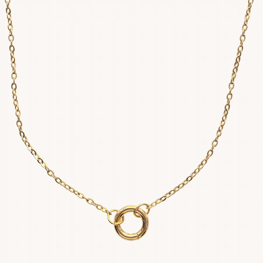 Gold Circle Connector Necklace