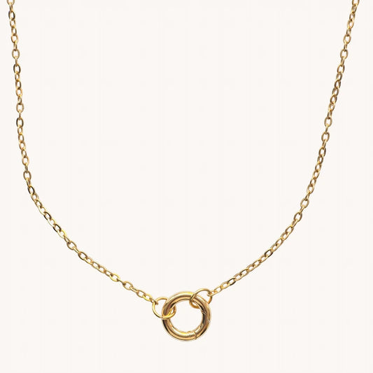 Gold Circle Connector Necklace
