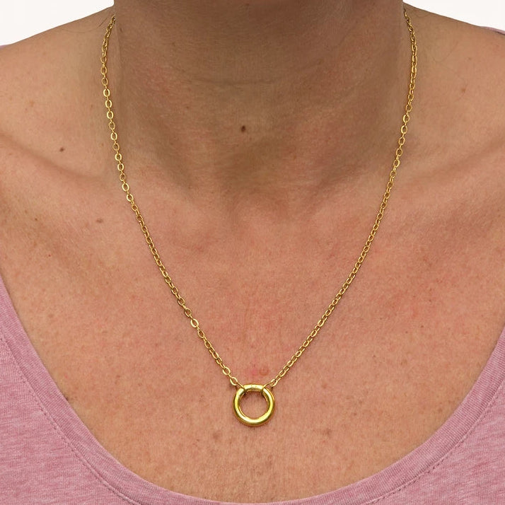 Gold Circle Connector Necklace