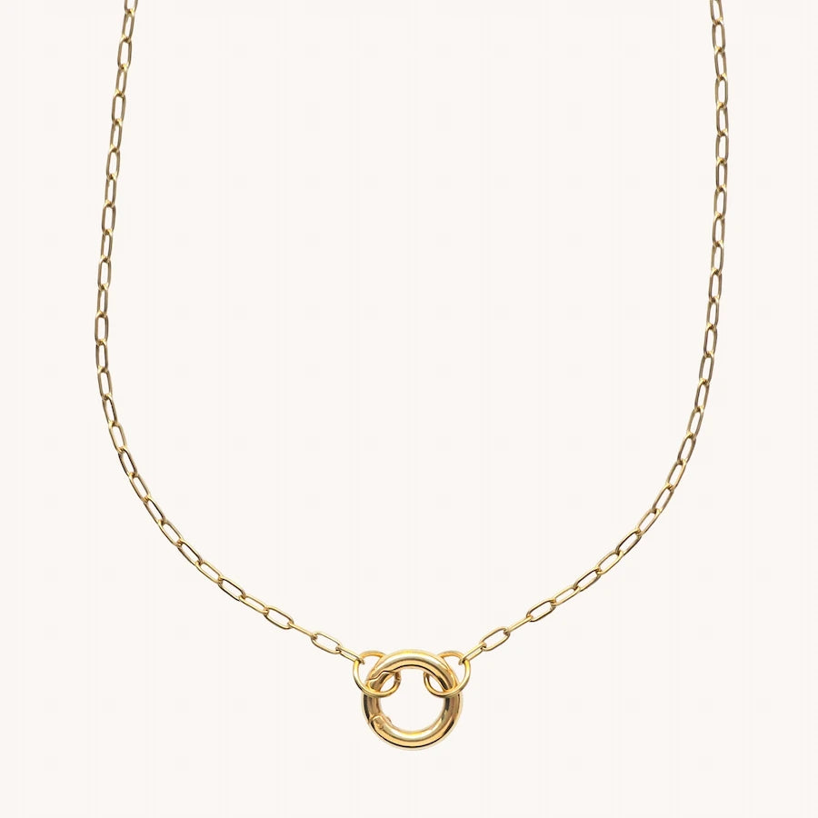 Gold Circle Link Necklace