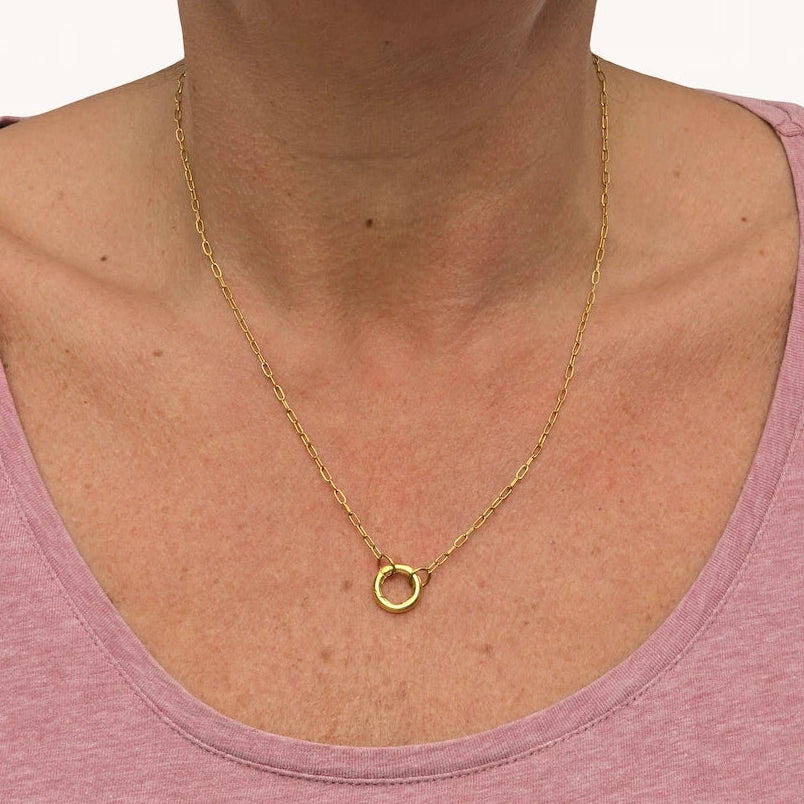 Gold Circle Link Necklace