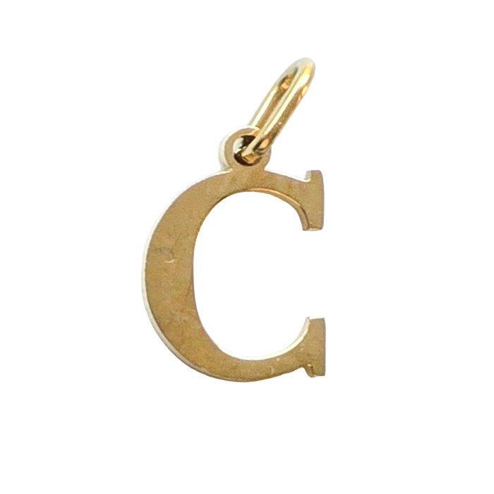 Gold Classic Initial Charm