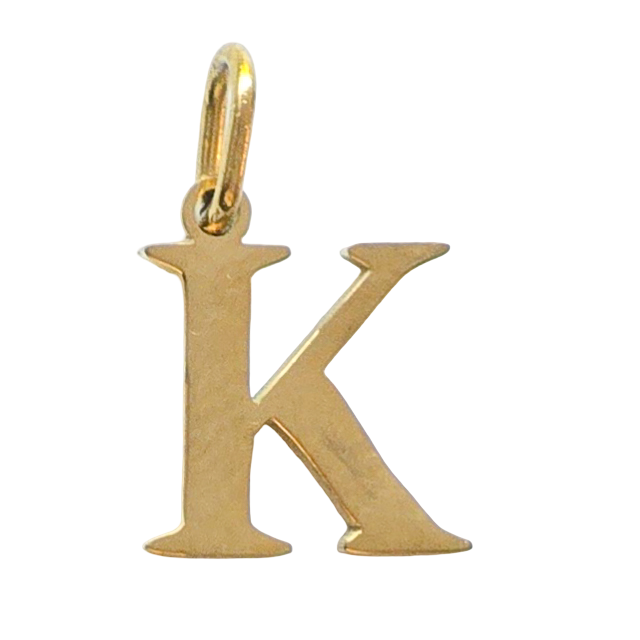 Gold Classic Initial Charm