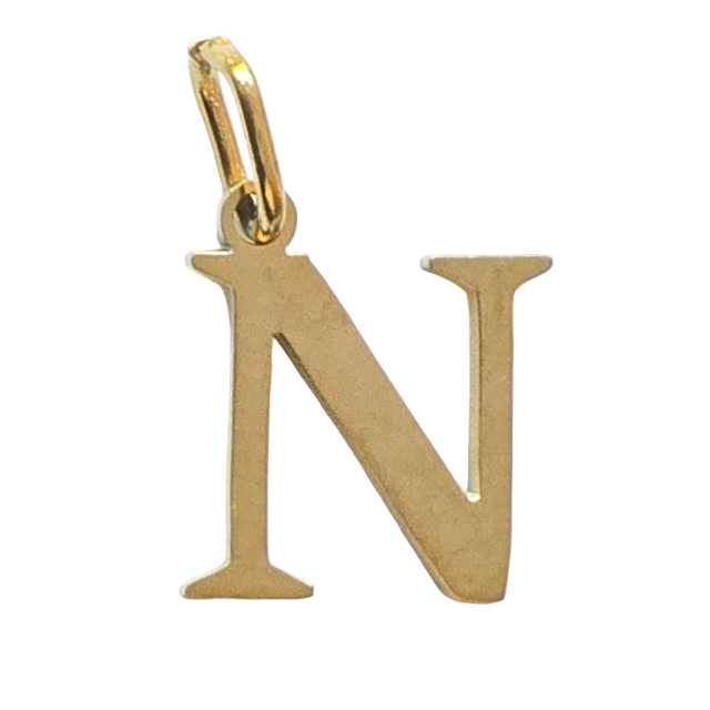 Gold Classic Initial Charm