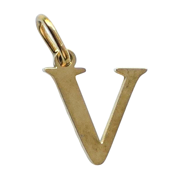 Gold Classic Initial Charm