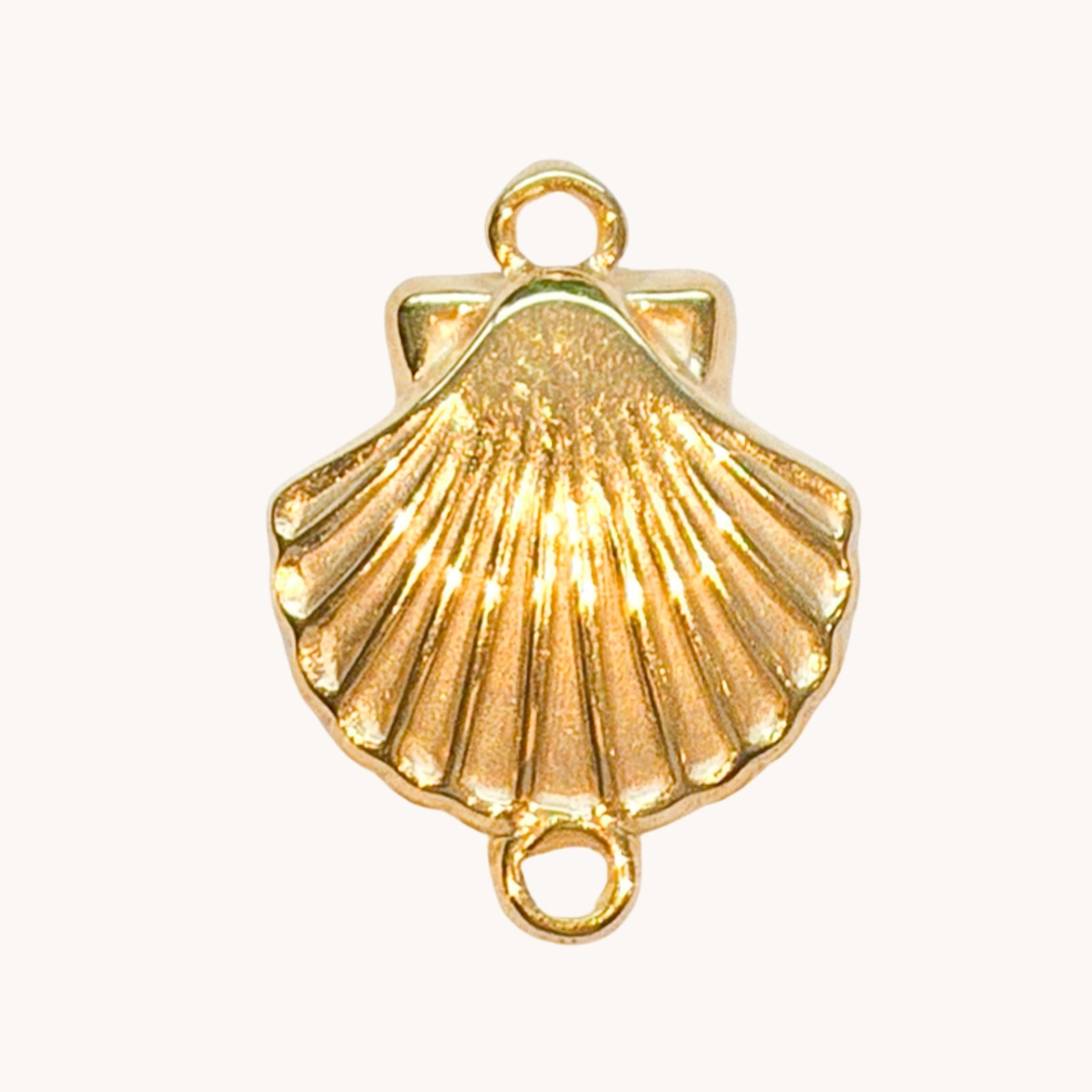 Gold Connector Shell Charm