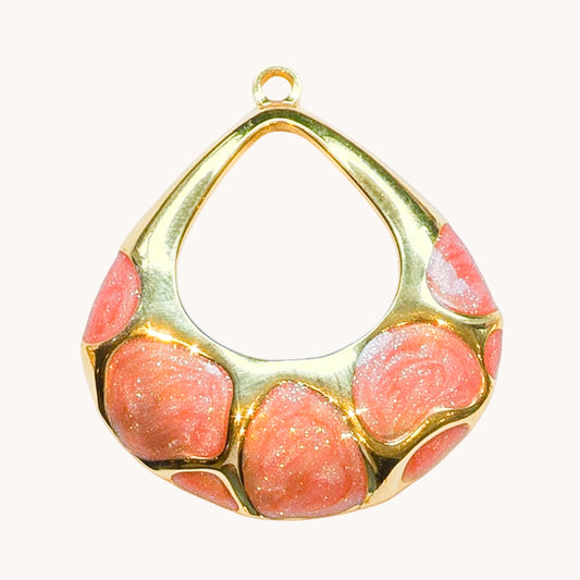 Gold Coral Cluster Drop Charm