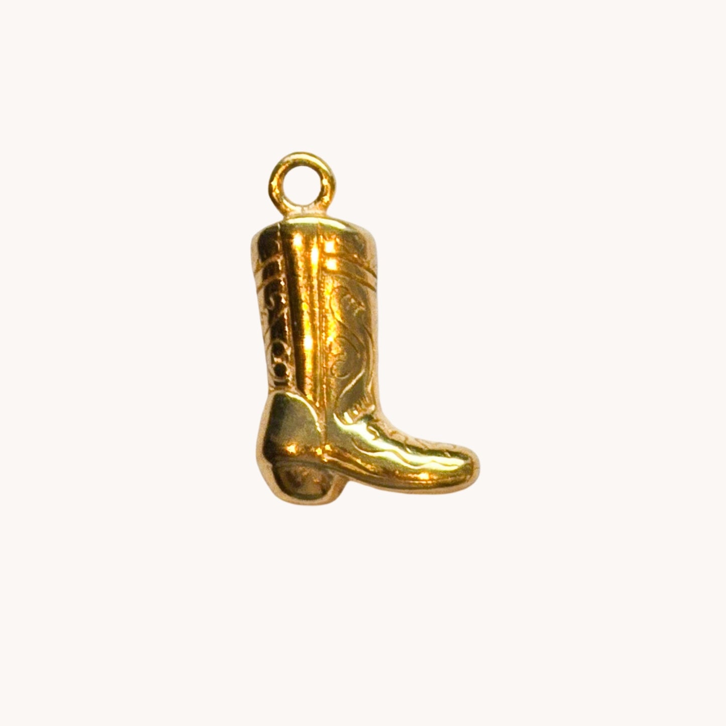 Gold Cowboy Boot Charm