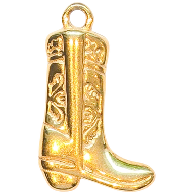 Gold Cowboy Boots Pair Charm