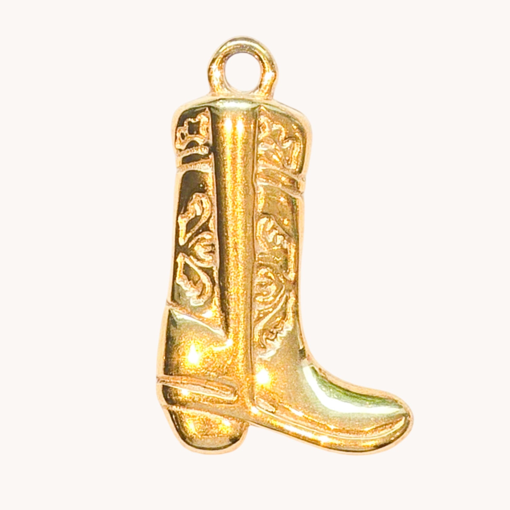 Gold Cowboy Boots Pair Charm