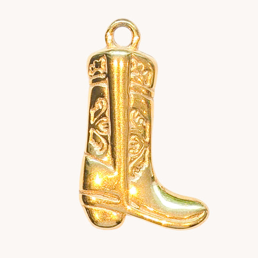 Gold Cowboy Boots Pair Charm