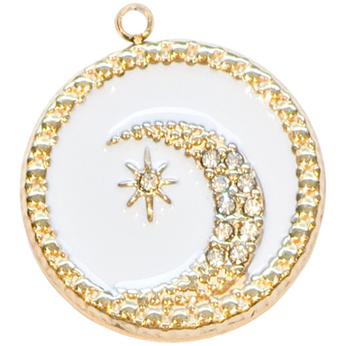 Gold Crescent Moon Halo Charm
