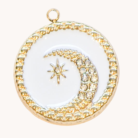 Gold Crescent Moon Halo Charm