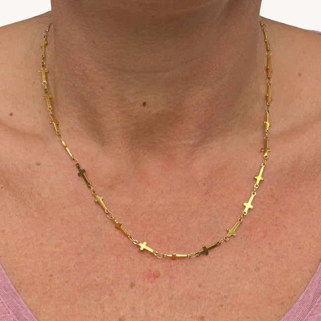 Gold Cross Chain Necklace