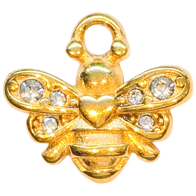 Gold Crystal Bee Charm
