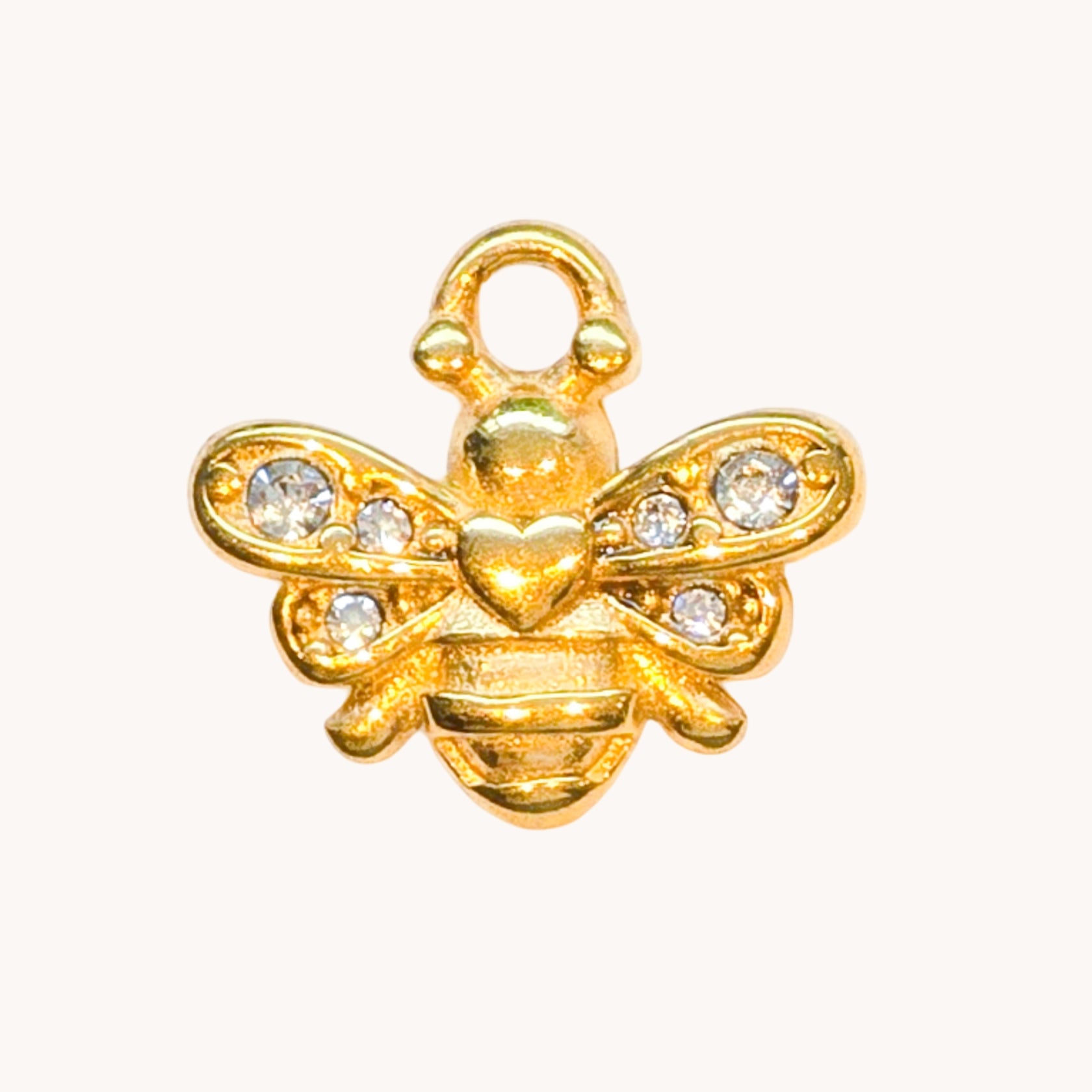 Gold Crystal Bee Charm