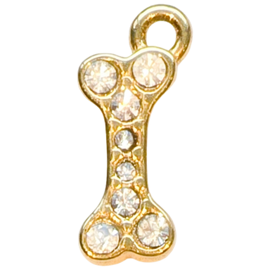 Gold Crystal Bone Charm