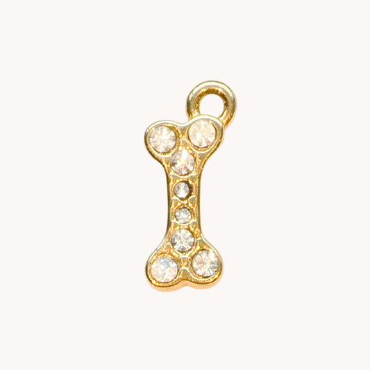 Gold Crystal Bone Charm