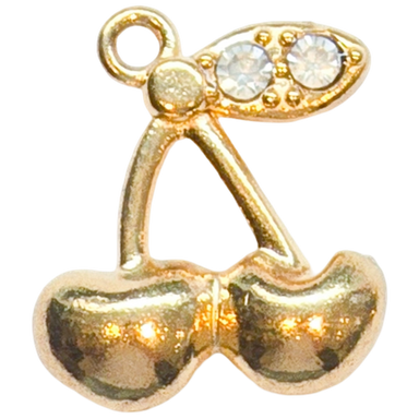 Gold Crystal Cherry Charm