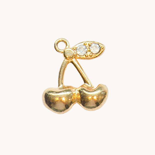 Gold Crystal Cherry Charm