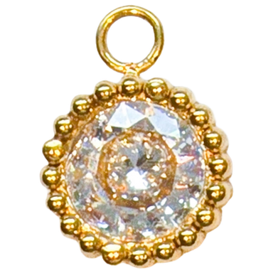 Gold Crystal Cluster Circle Charm