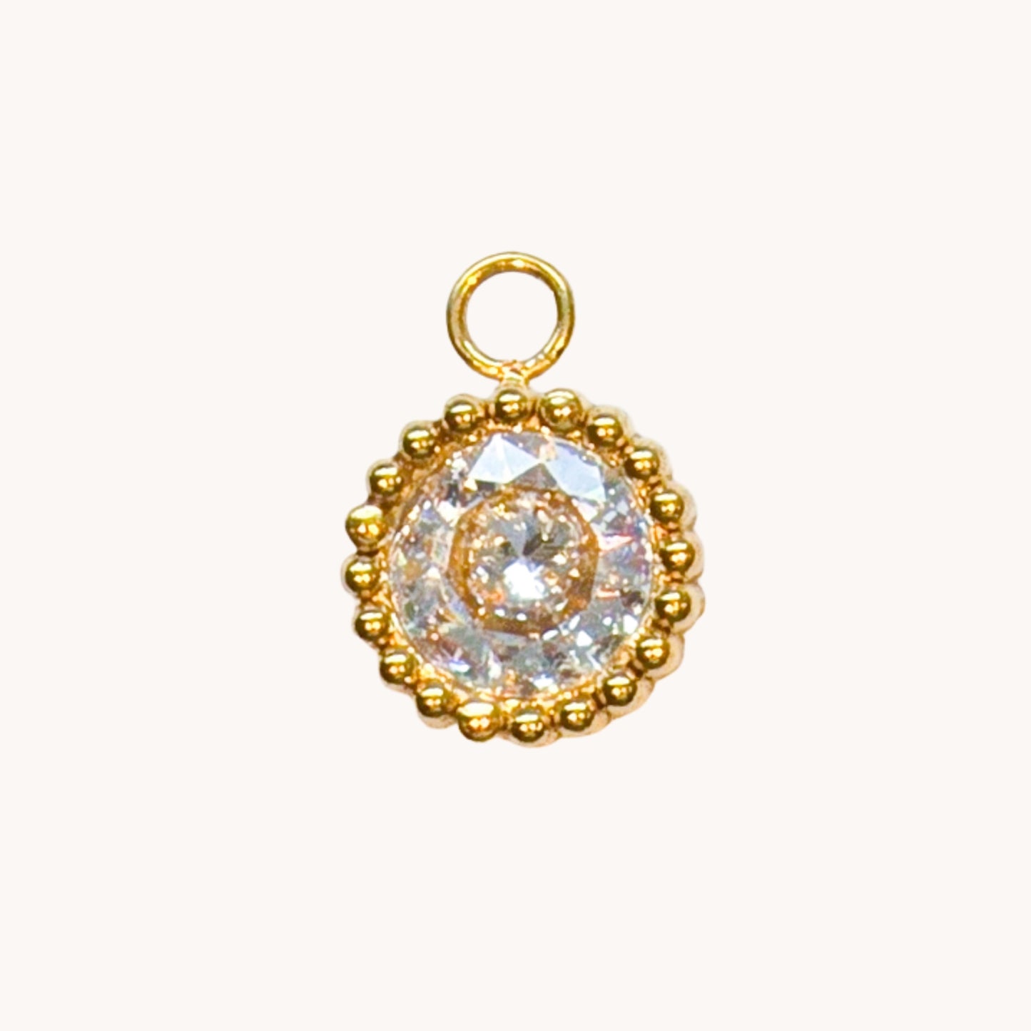 Gold Crystal Cluster Circle Charm