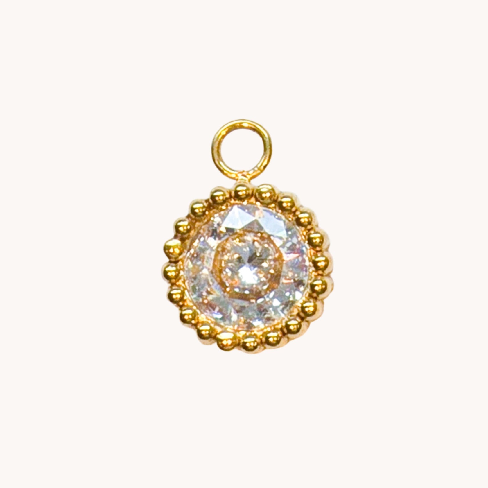 Gold Crystal Cluster Circle Charm