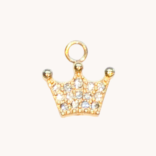 Gold Crystal Crown Charm