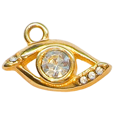 Gold Crystal Evil Eye Charm