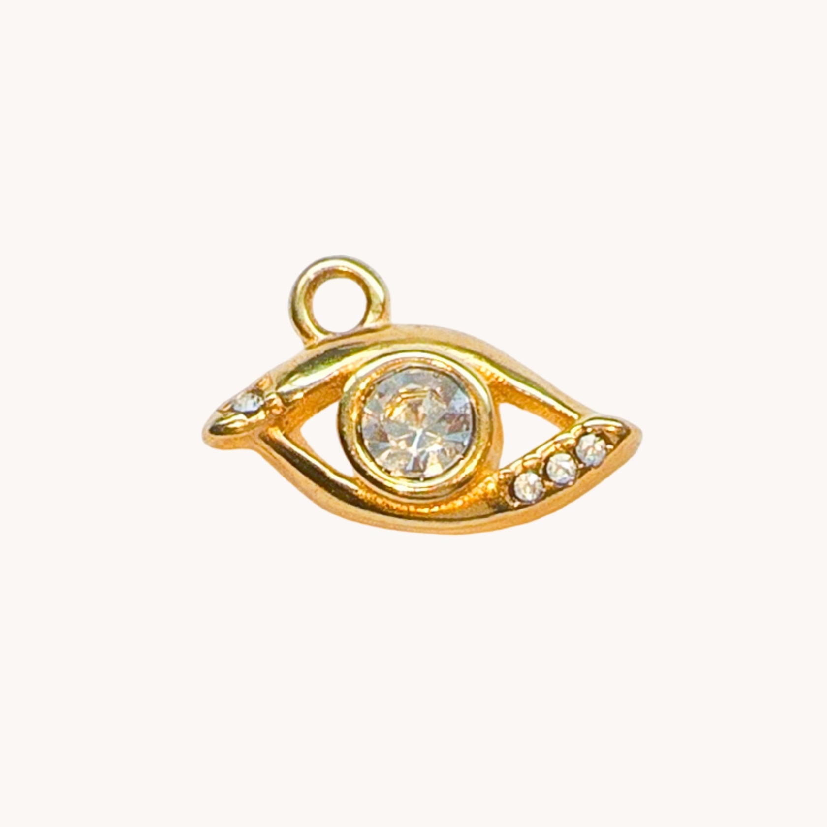 Gold Crystal Evil Eye Charm