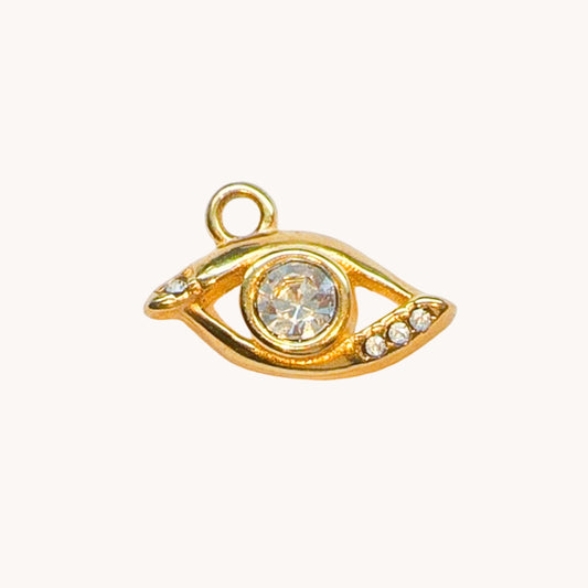 Gold Crystal Evil Eye Charm