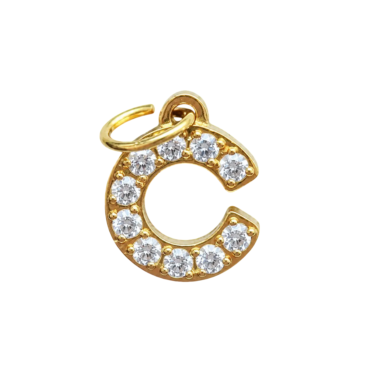 Gold Crystal Initial Charm