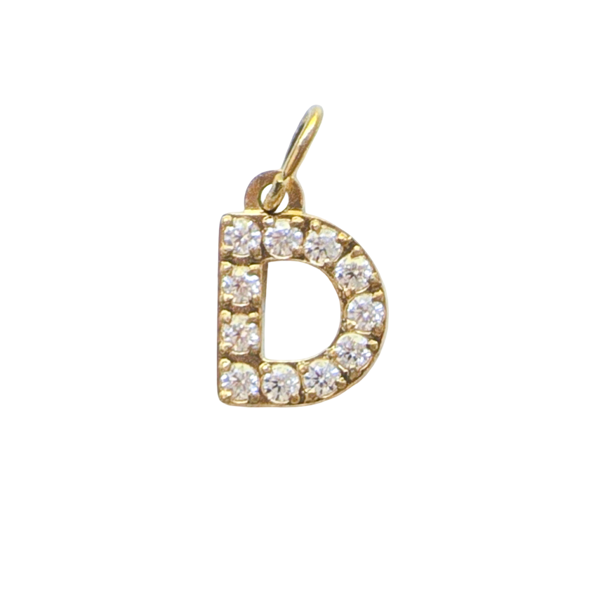 Gold Crystal Initial Charm