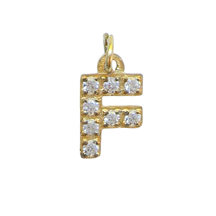 Gold Crystal Initial Charm