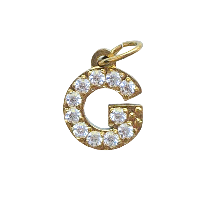 Gold Crystal Initial Charm